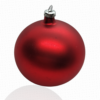 Red Matte Glass Ball - 12 ornaments