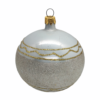 White and Gold Glass Ball - 12 ornaments