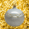 White and Gold Glass Ball - 12 ornaments - Image 2